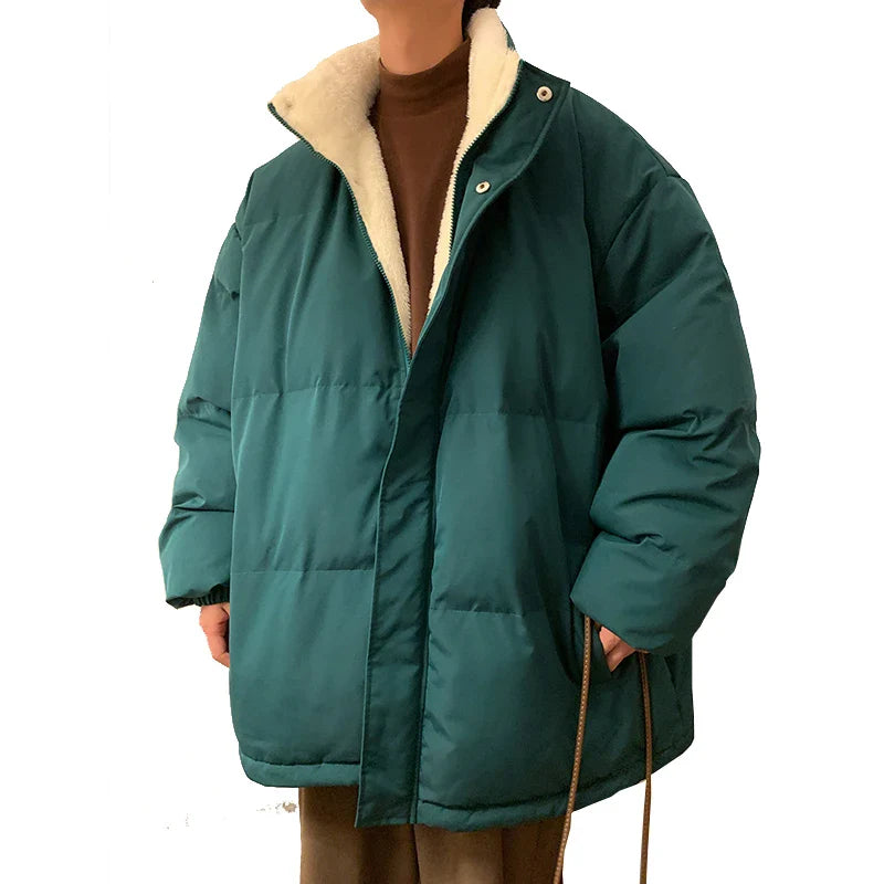 Men Harajuku Warm Bubble Coat Winter Jacket Stand Collar Oversize Parkas Korean Style Male Padded Coat Korean Puffer Jackets gotmes-shop