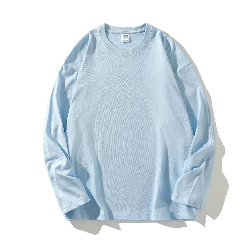 Long Sleeve Mens T Shirt Ripped Base O-neck Casual Spring Male Tops Loose Streetwear Unisex Tees gotmes-shop