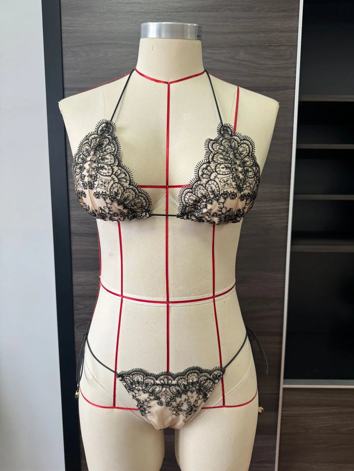 Voguable  Sexy Backless Hollow Lace Bikinis Patchwork Swimsuit Women Bathing Suits Bandage Swimwear Mujer Beachwear Triangle Bikini Set voguable