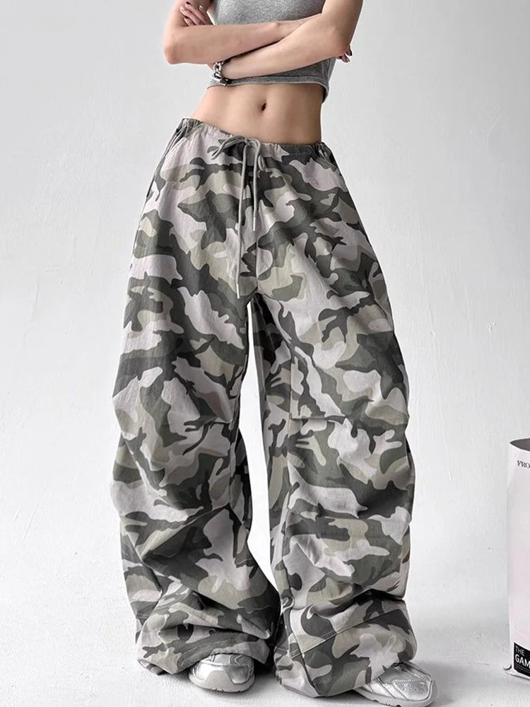 Y2K Camouflage Cargo Pant Women Streetwear Loose Hip Hop Harajuku Trousers American Vintage High Waist Summer Bf Casual Pants voguable