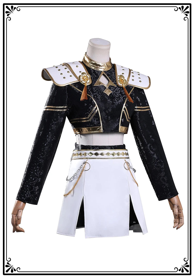Black Golden Rumi Zoey Mira Cosplay Costume Wig Women Suit Halloween Party Role Playing Outfit voguable
