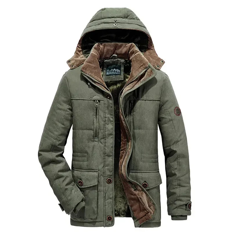 Men Outdoor Jacket Men New Hat Windbreakers Parka Waterproof Fleece Hooded Men's Coats Men's Leisure Velvet Thick Warm Coat voguable