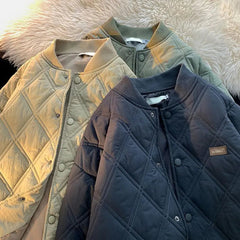 Winter Men's Jacket Stand Collar Thicken Button Windproof Baseball Jackets Casual Solid Warm Couples High Street Padded Clothes voguable