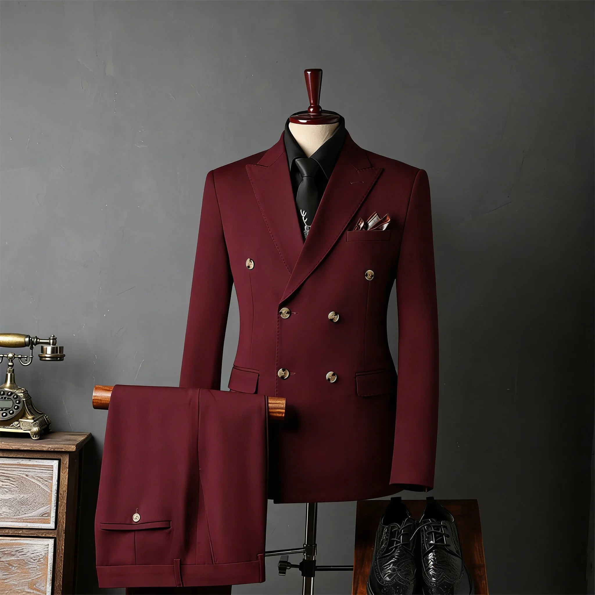 Voguable  New Classic Business Men's 2-Piece Suit Jacket Pants Slim Fit Groom Formal Event Men Clothing Temperament Wedding Dating Office voguable