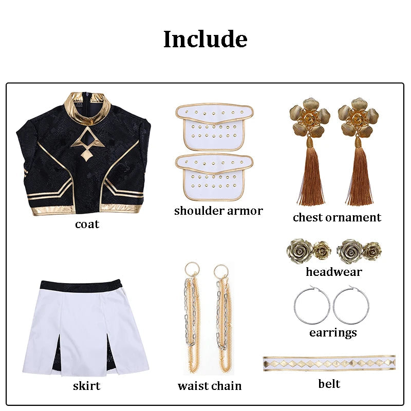 Black Golden Rumi Zoey Mira Cosplay Costume Wig Women Suit Halloween Party Role Playing Outfit voguable