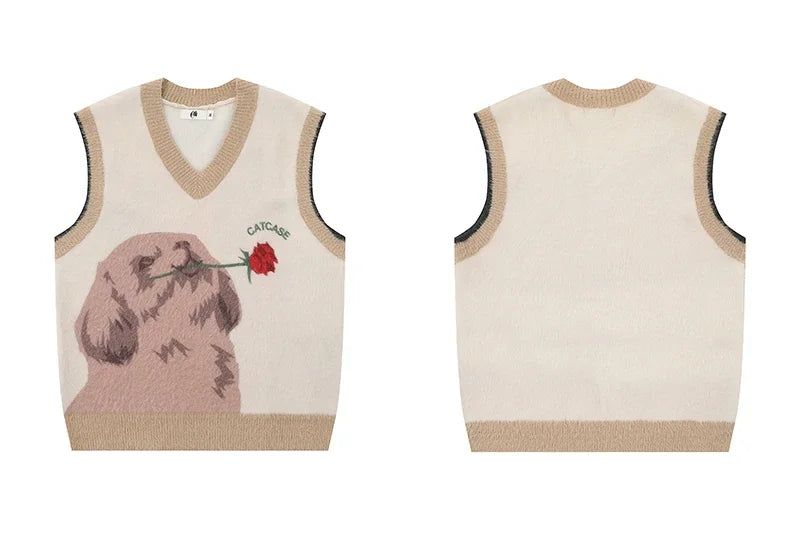 Autumn Men Sleeveless Knitted Jumper Sweaters Hip Hop Ripped Striped Knitwear Vests Streetwear Harajuku Fashion Casual Pullovers voguable