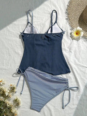 Voguable  Sexy Deep V Neck Vacation Bikini Women Split Swimsuit Beach Bikini New All Season Backless Lace Up Bikinis 2 Piece Set voguable