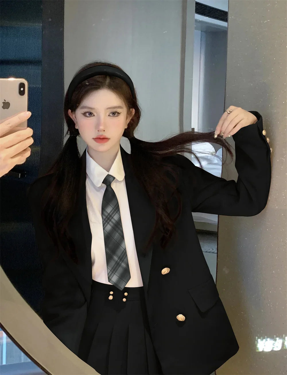 Voguable  Japanese Student JK School Uniform Korean Fashion Sweet Blazers School Girls Uniform Sexy Kawaii Mini Pleated Skirt Uniform Y2k voguable