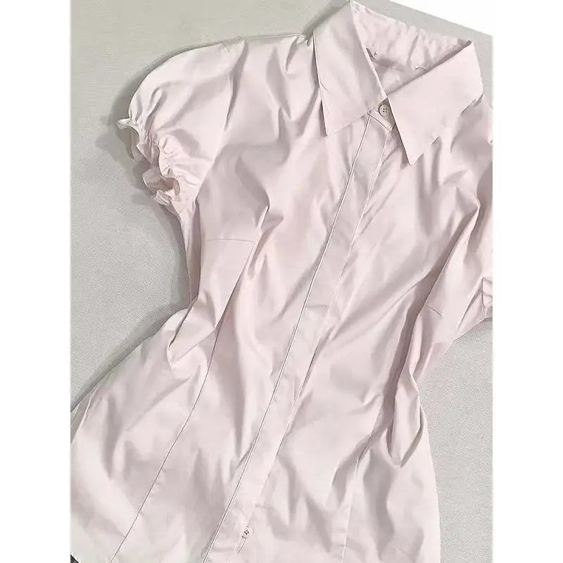 Voguable  Sweet Vintage Slim All-match Ropa Mujer Minority New Casual Elegant Shirt Trendy Hot Sell Simple Solid Office Lady Blusas voguable