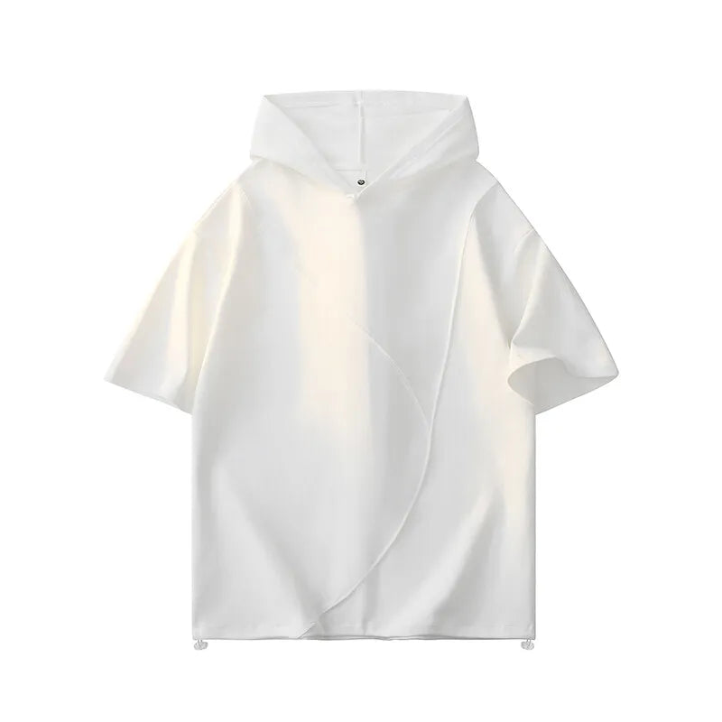 Breathable Hooded T-Shirt Men Street Dance Trendy Design Streetwear Casual Fashion Youth New Hip Hop Style Cool Graphic Tees voguable