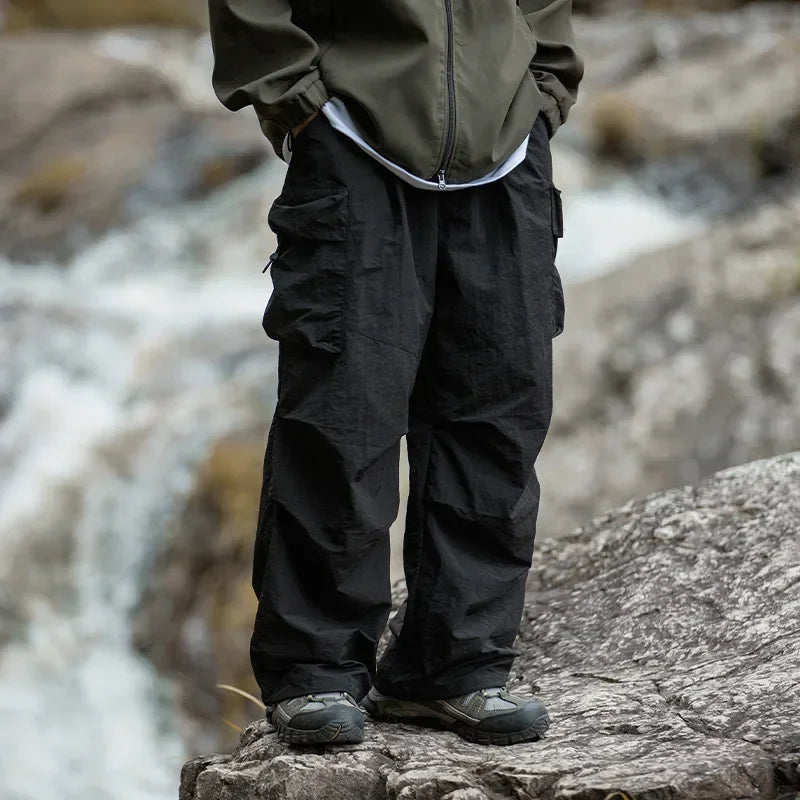 Voguable Parachute Cargo Pants Men Oversize Outdoor Casual Trousers Male Waterproof Pants Man Japanese Streetwear Hip Hop voguable