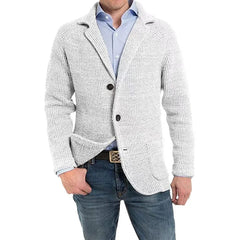 2023 British Style Mens Clothing Knit Cardigan Autumn Winter Fashion Single Breasted Black Stand Collar Knit Sweater Coats Men voguable