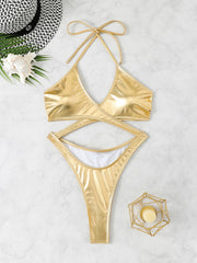 Voguable  Halter Monokini Swimsuit One Piece Brazilian Swimwear Women Sexy Solid Bathers Bathing Swimming Swim Suit Female Beachwear voguable