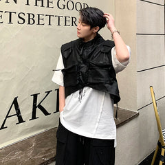 High Quality Personality Original Niche Design Men's Casual Sleeveless Vest  Trendy Street Wear Tops Waistcoat Stylish voguable