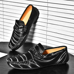 Voguable  Men's Genuine Leather Loafers Plus Size Slip-On Breathable Casual Business Driving Shoes Retro Handmade Spring Autumn flats voguable