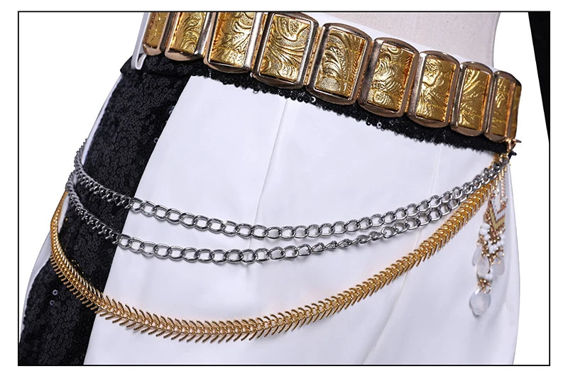 Black Golden Rumi Zoey Mira Cosplay Costume Wig Women Suit Halloween Party Role Playing Outfit voguable