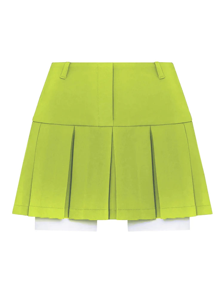 Taruxy New Mini Skirt For Women Cute High Waist Fashion Y2K Skirts Set 2022 Casual Streetwear Womens Bottom Black Pleated Skirts voguable