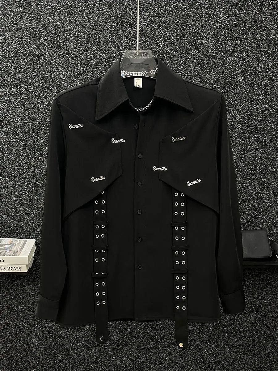 2025 Spring Autumn New High-end Niche Long Sleeve Shirt Men's Fashion Korean Style Fashion Handsome Loose Men's Shirt Aesthetic voguable