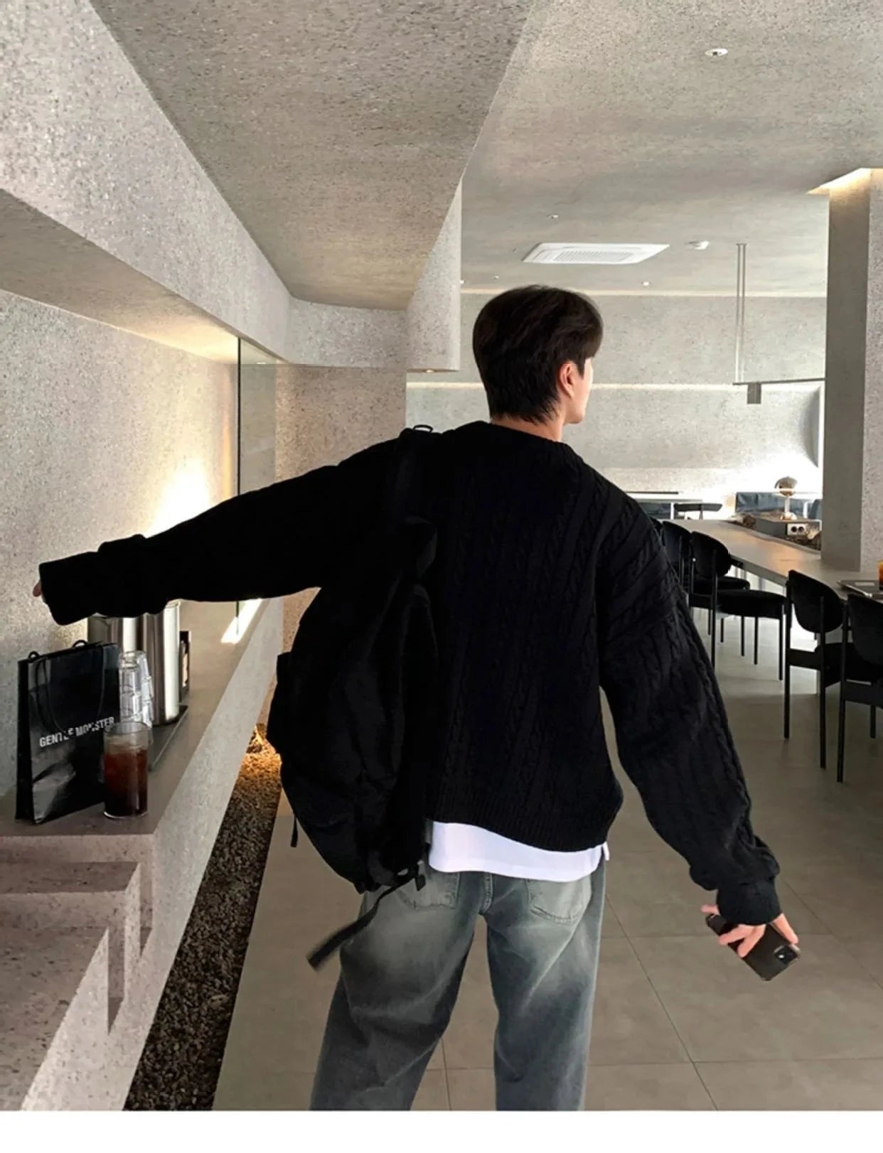 Winter Korean Fashion Jacquard Men Sweater Luxury Trendy O Neck Knitted Solid Color Pullover Leisure Long Sleeve Basic Knitwear voguable