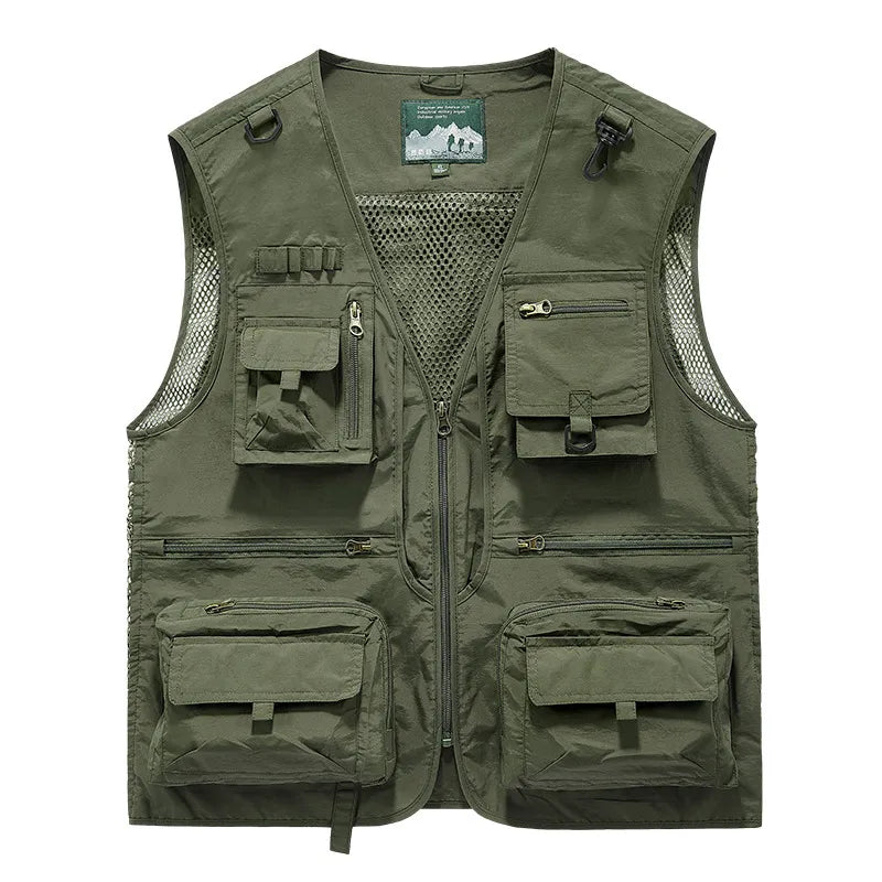 Outdoor Leisure Vest Men's New Multi-Pocket Breathable Outdoor Sports Coat High-Quality Design Leisure Vest Men voguable