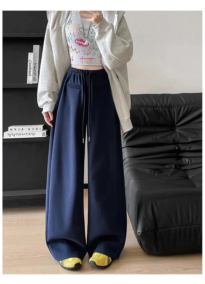 Streetwear Y2K Women Sweatpants Vintage Loose Hip Hop Design Pant Casual Fall Winter High Waist American Retro Bf Trousers voguable