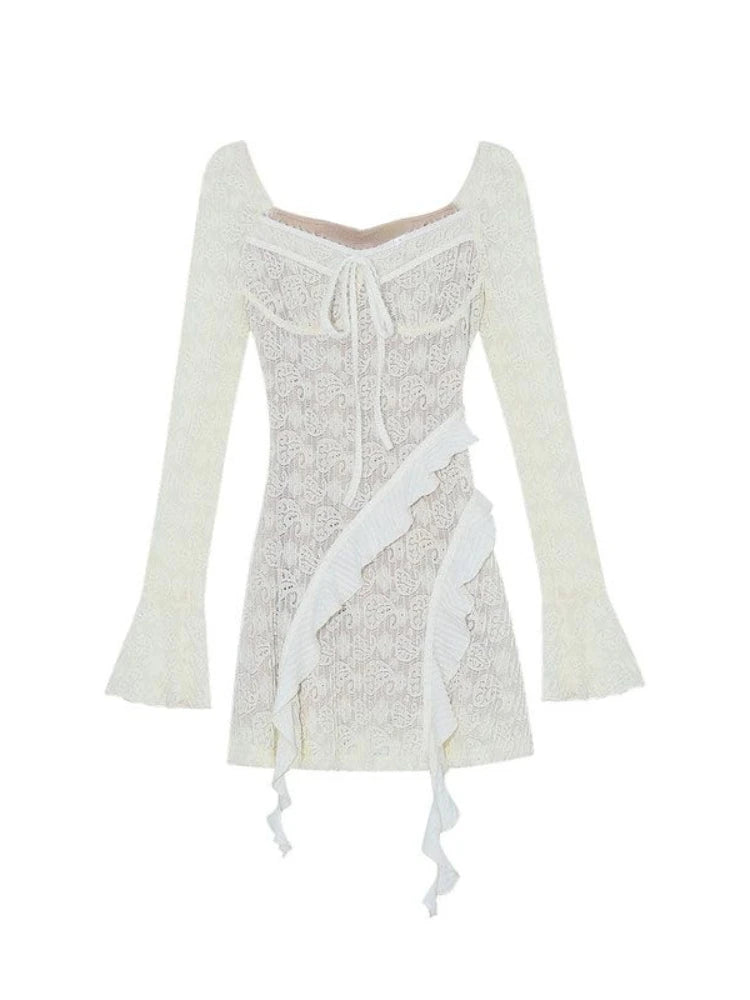 Voguable  2024 Spring French Elegant Y2k Mini Dress Woman Short Party Pure Color Casual Dress Office Lady One Piece Dress Korean Fashion voguable