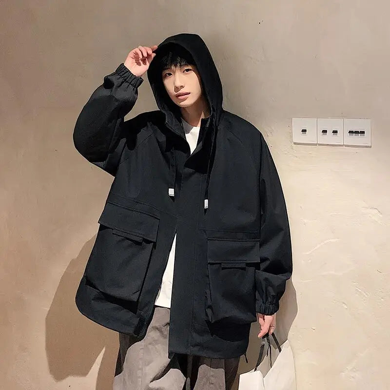 Outdoor jacket Streetwear Coffee Cargo Jacket Men Women 2025 Spring Harajuku Coat Korean Fashion Big Pocket Loose Casual 4Colors voguable
