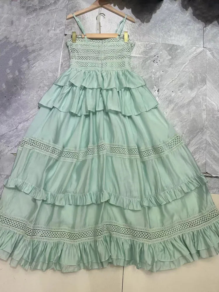 Fashion Hollow Out Dress Women's Strap Strapless Lace Casual A Line Dresses 2025 Summer New Tide 3QW1360 voguable