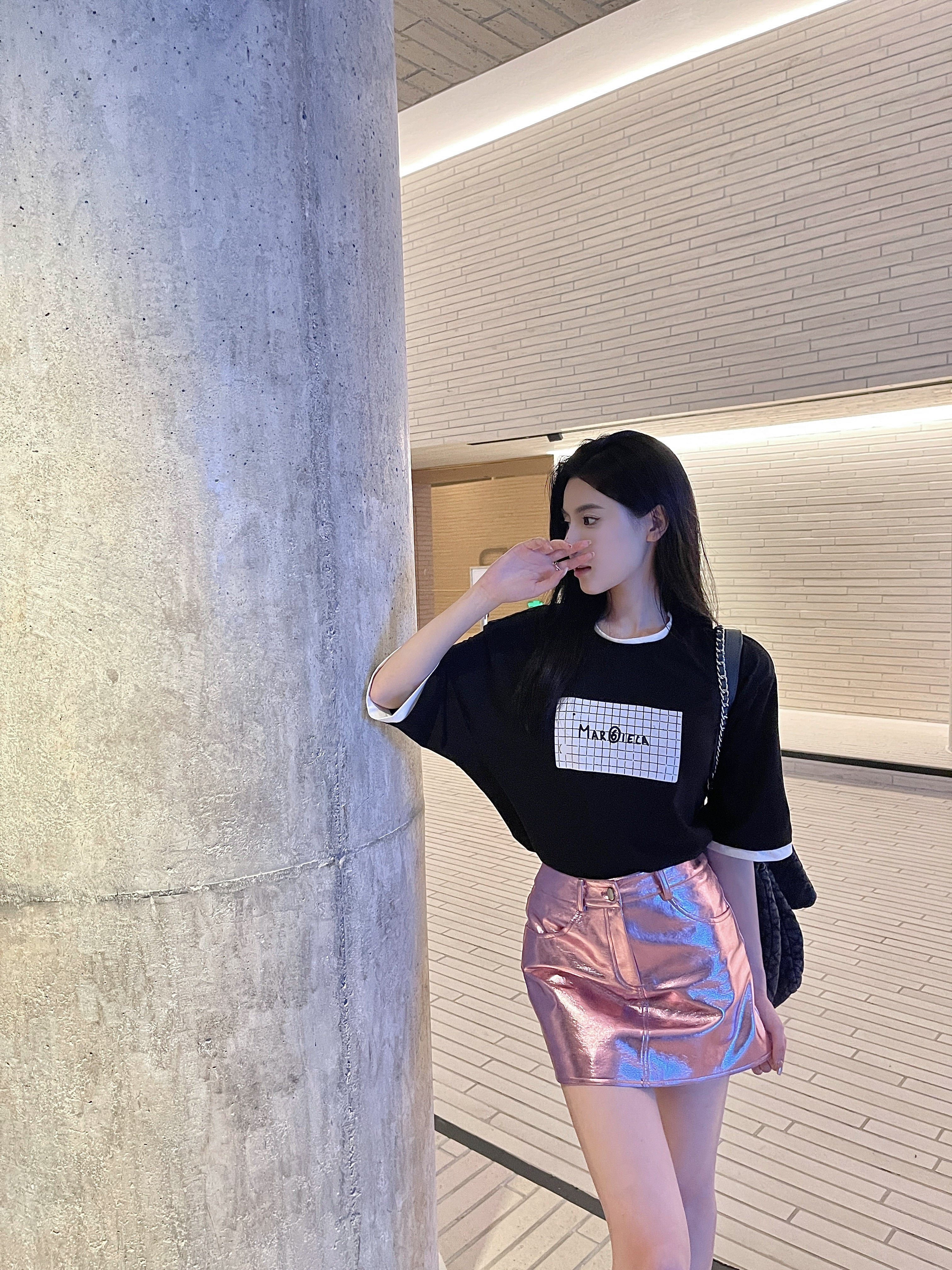 Summer Autumn Pink Silver Reflective Shiny Patent Leather Mini Skirts for Women High Waist A Line Short Sexy Y2K Clothes voguable