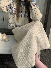 Japanese Style Long Skirt Women Vintage Harajuku Thick Skirt Autumn Winter Solid Streetwear A-line Skirts Aesthetics voguable