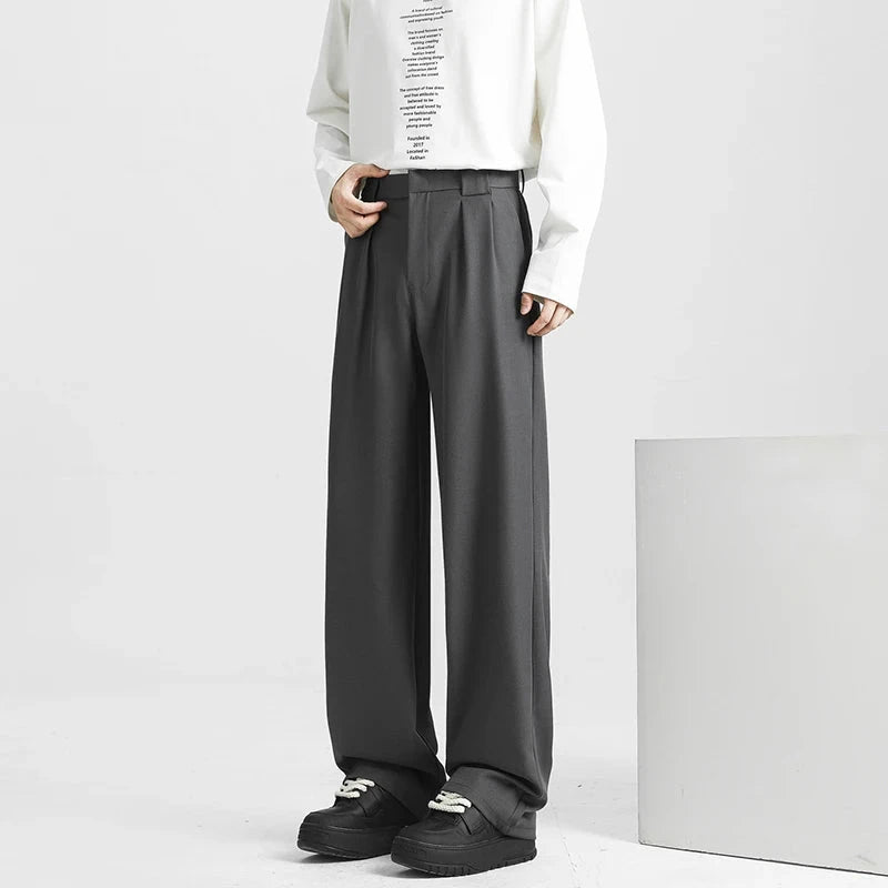 Men's Light Luxury Naples Slim-fit Suit Pants Casual Japanese Retro Premium Quality Elegant Popular Leisure Trousers 2026 Spring voguable