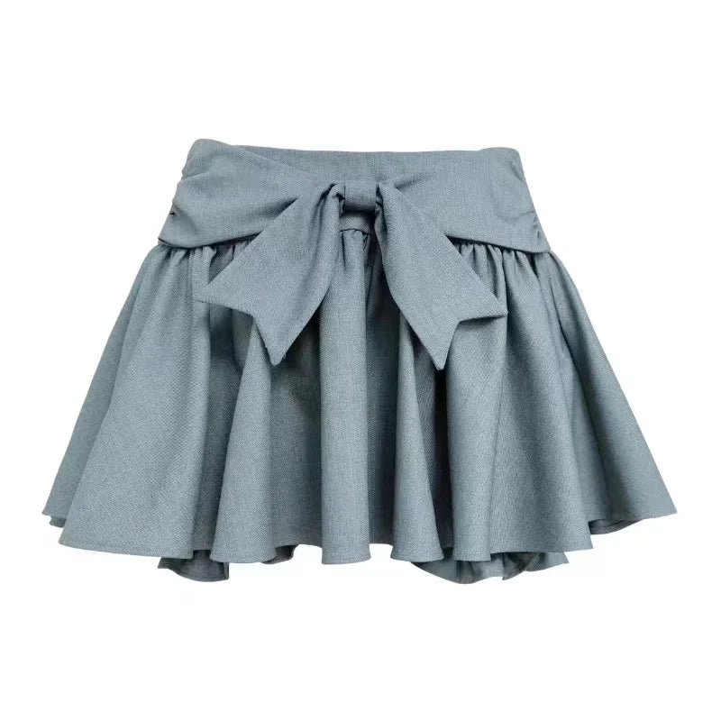 Voguable 2024 New Japanese Style Kawaii Suit Girls Cute Stripe Slim Bouse + Bow Y2k Mini Skirt Korean Fashion Sweet Skirt Set Woman Chic voguable
