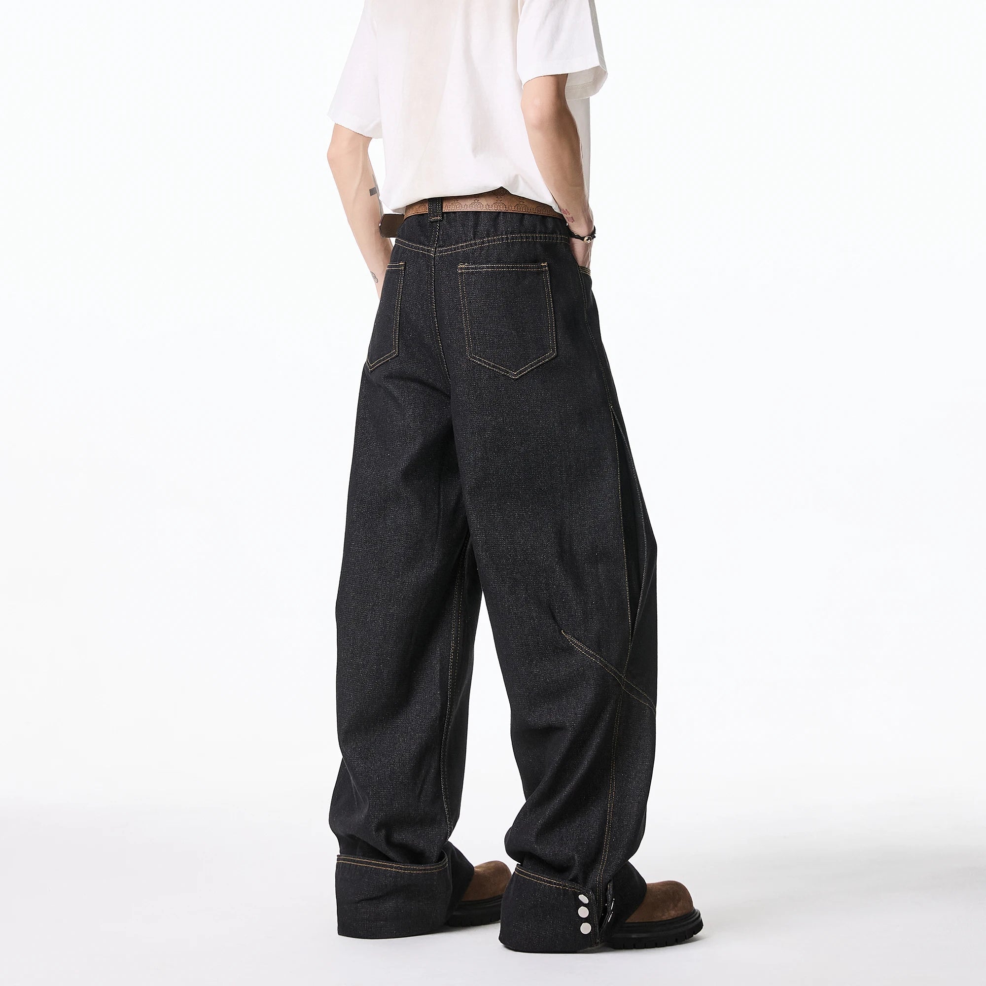Floor jeans men Wide Leg Denim Pants Baggy Low Waist Boyfriend Jeans Personality design Loose Fit Jeans Cyber Grunge Streetwear voguable