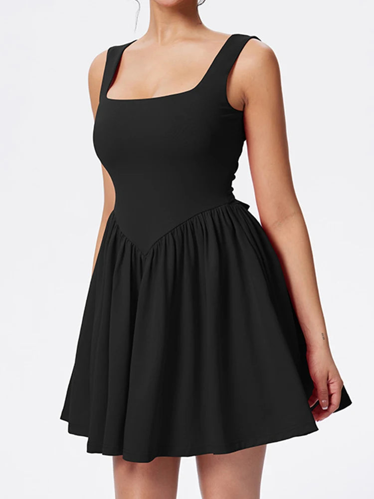Voguable  Women's One-Shoulder Long Sleeve Elegant Casual Long Dress Sexy Solid Color Fashion Wraps Around Hips Dress voguable