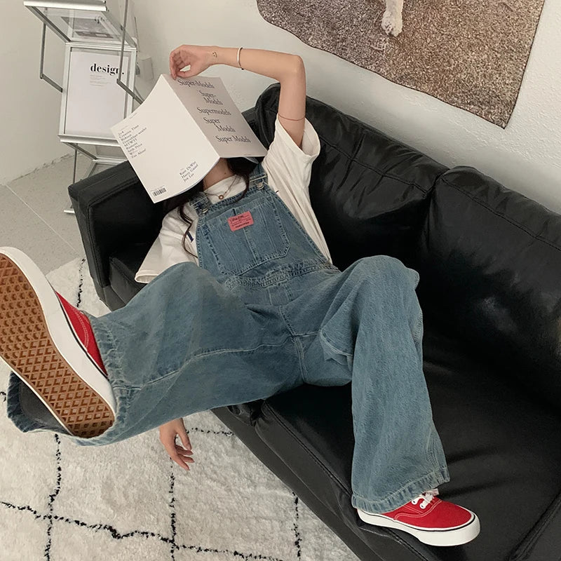 Voguable  Casual Denim Jumpsuits Women Autumn New Style Loose Jean Overalls Korean Baggy Wide Leg Rompers Woman voguable