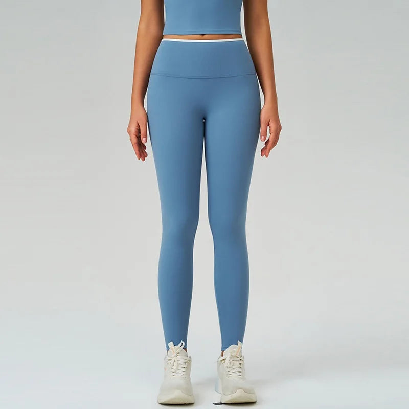 Voguable  Solid Color Butter Tight Fitness High Waist Yoga Legging Soft Women Sport Pant Athletic Gym Comprehensive Training Sportswear voguable
