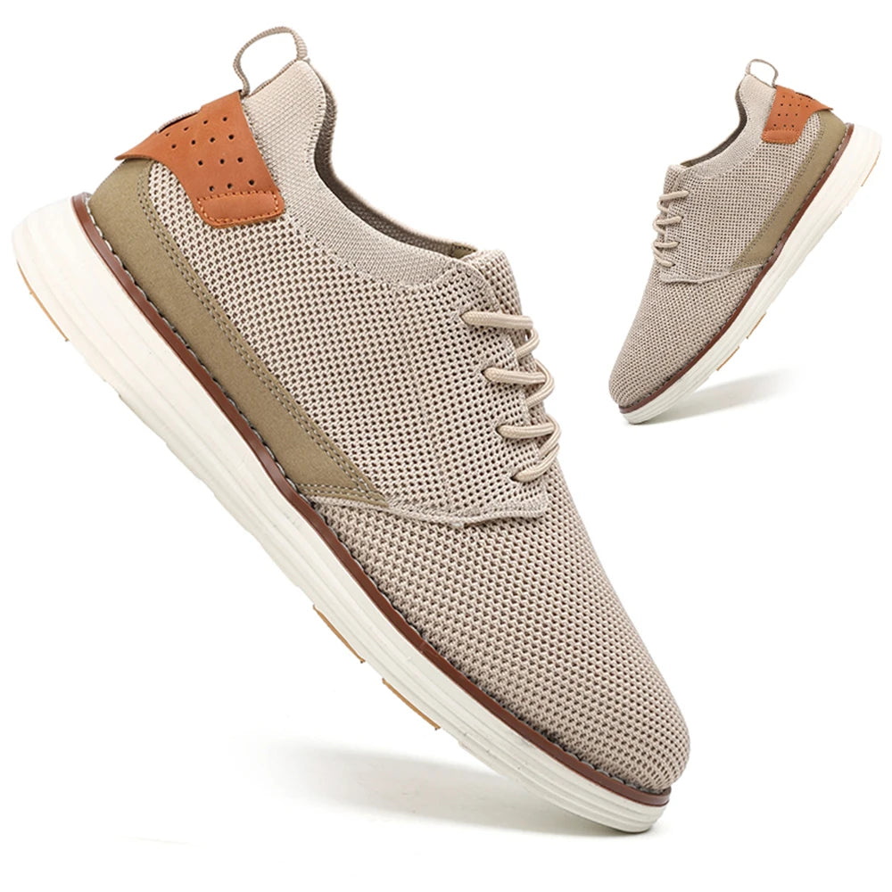 Voguable  Plus Size Men's Trendy Solid Woven Knit Breathable Sneakers, Comfy Non Slip Shoes For Men Outdoor Activities voguable