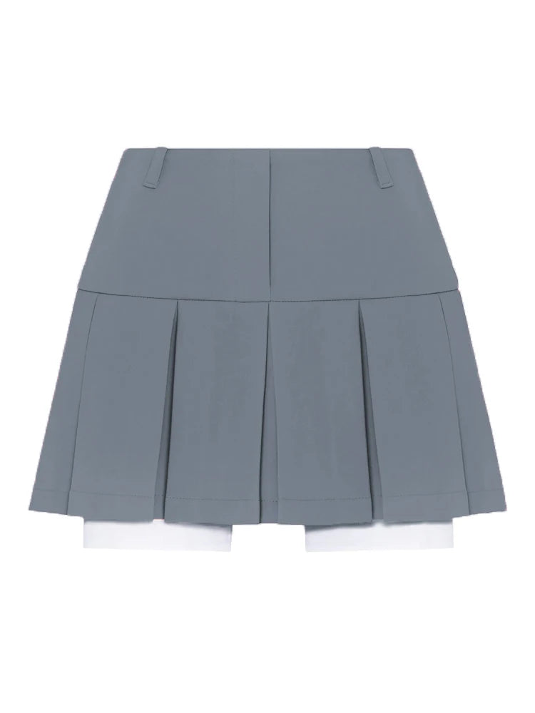 Taruxy New Mini Skirt For Women Cute High Waist Fashion Y2K Skirts Set 2022 Casual Streetwear Womens Bottom Black Pleated Skirts voguable