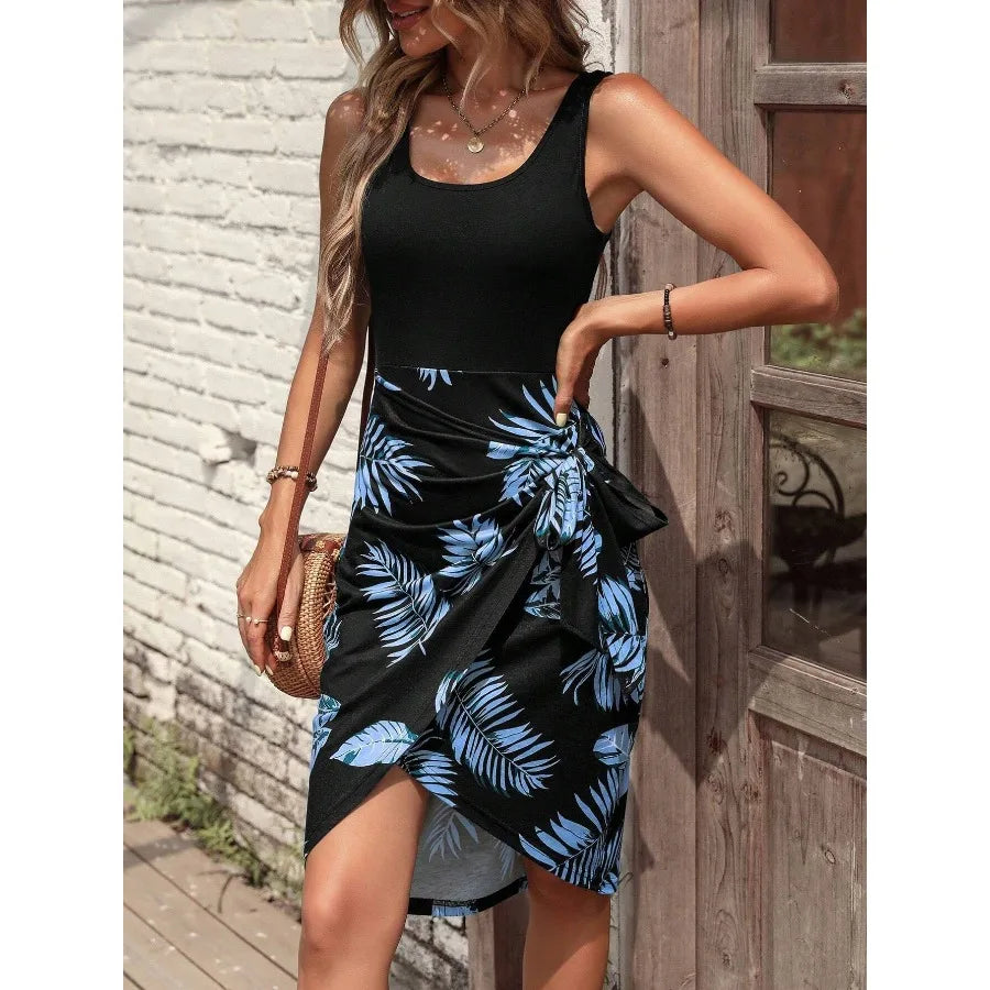 Voguable  Summer  - European and American  tropical printed long dress vacation beach women's dress voguable