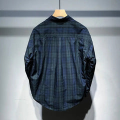 Voguable  New Men Clothing Spring Vintage Classic Plaid Print All Match Shirt Casual Lapel Long Sleeve Loose Pocket Tops Camisas De Hombre voguable