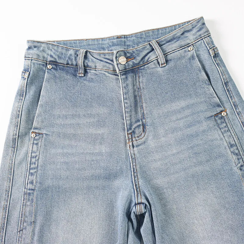 Mens Loose Fit Baggy Jeans Patchwork Washed Denim Streetwear Hip Hop Urban Style New Arrival Wholesale Discount Vintage Casual voguable