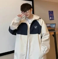 Voguable  High-End Men & Women Charge Jacket New Windbreaker Waterproof Korean Version Baseball  Jacket Ins Hooded Couple Sport Coat voguable