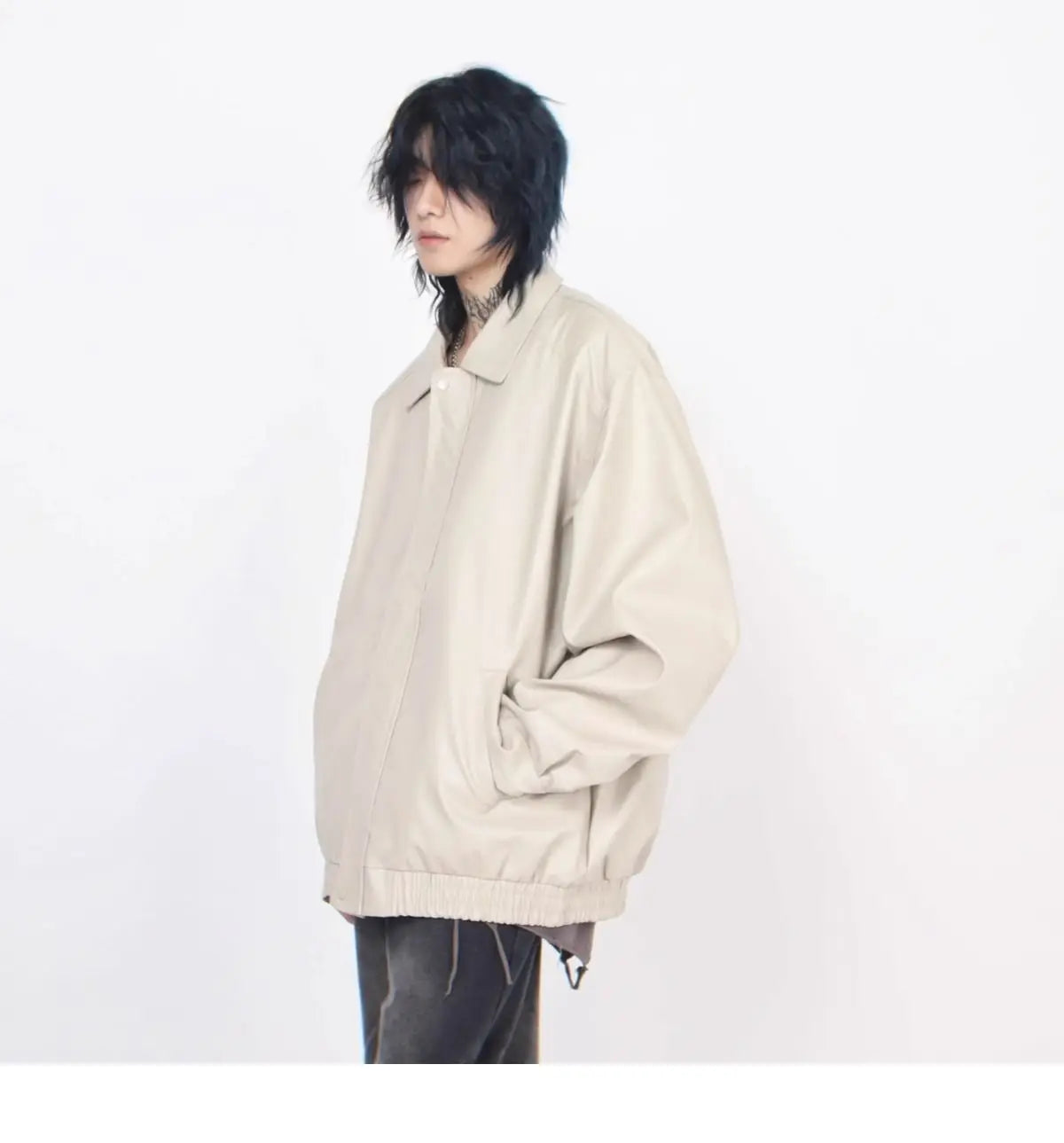 Japanese Street Hot Casual Jacket American Fashion Loose Versatile Lazy Style Spring Autumn Leather Jacket Long-sleeved Coat Men voguable