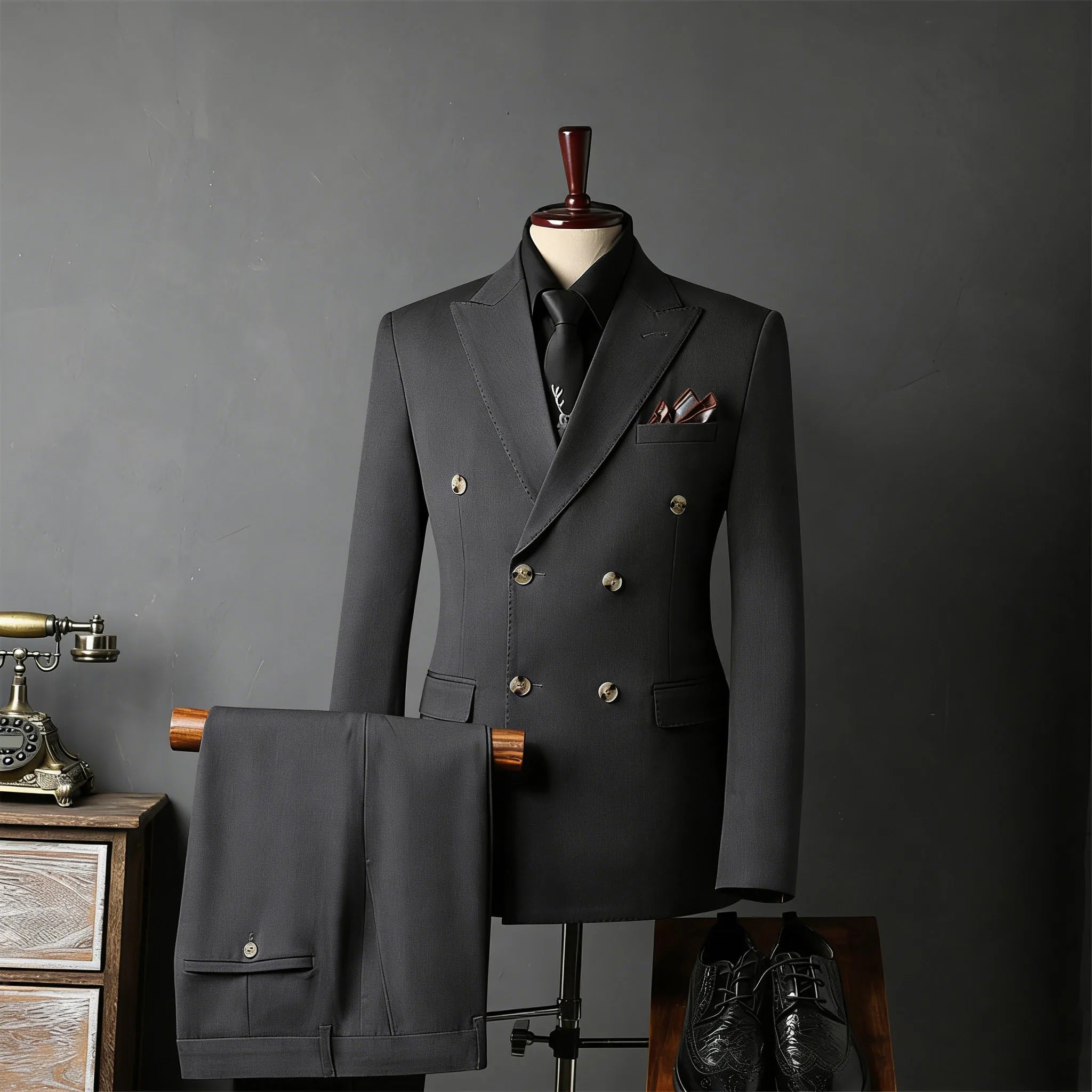 Voguable  New Classic Business Men's 2-Piece Suit Jacket Pants Slim Fit Groom Formal Event Men Clothing Temperament Wedding Dating Office voguable