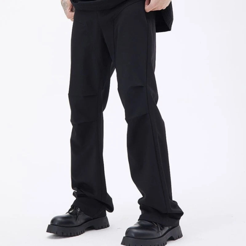 Voguable  American High Street Vibe Pants Men Women's Trendy Straight Tube Loose Micro Horn Floor Mop Pants Casual Versatile Long Trousers voguable