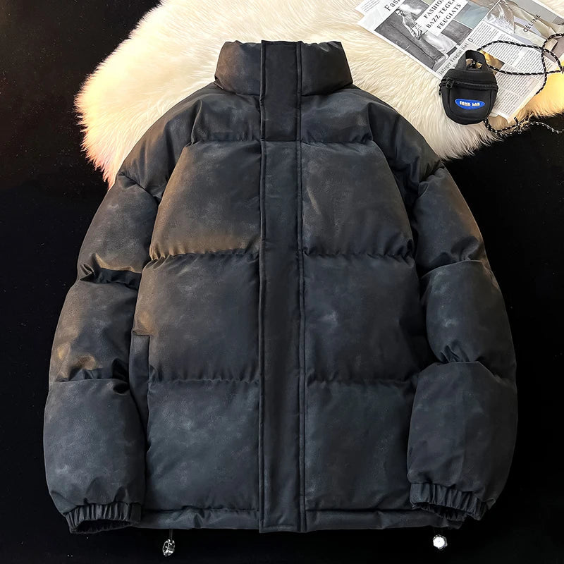 Hip Hop Winter Fleece Fluffy Jacket Streetwear Harajuku Fuzzy Zipper Coat Men Autumn Solid Color Lightweight Jackets Black gotmes-shop