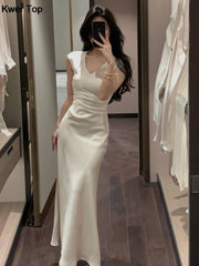 Summer Fashion Elegant Women Sleeveless Solid Chic Bodycon Birthday Vestidos Female Vintage Clothes New voguable