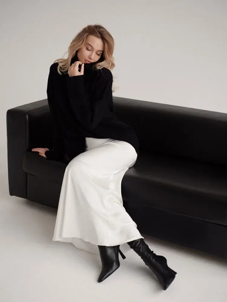 Casual Satin Women'S Skirt Spring Summer Fashion Loose High Waist Maxi Skirts Elegant Simple Slik Fishtail Skirt voguable