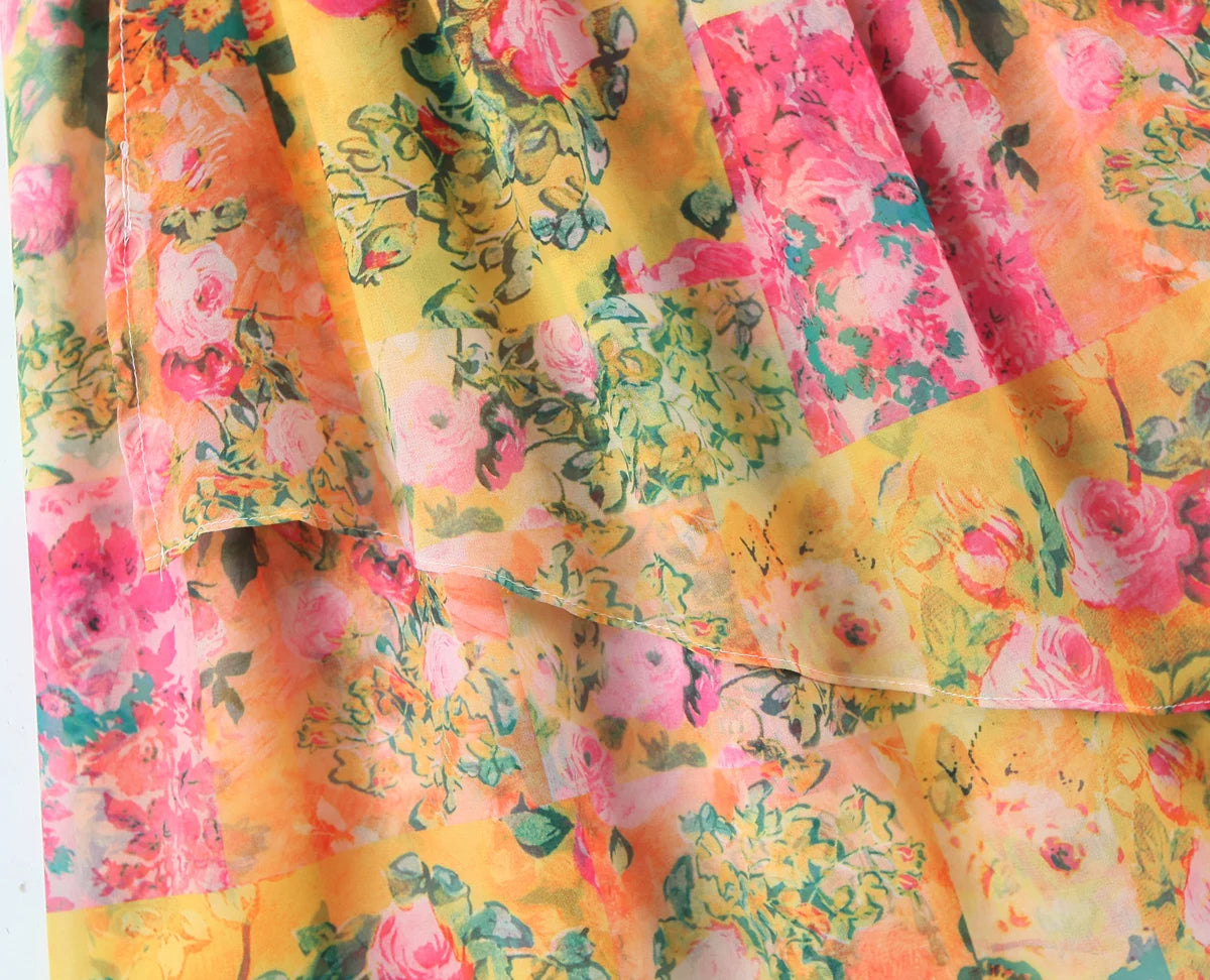 Bow Ruched Bra Corset Style Flower Print Spaghetti Strap Mini Dress Women Backless Skater Lacing up Sling Robe Holiday voguable