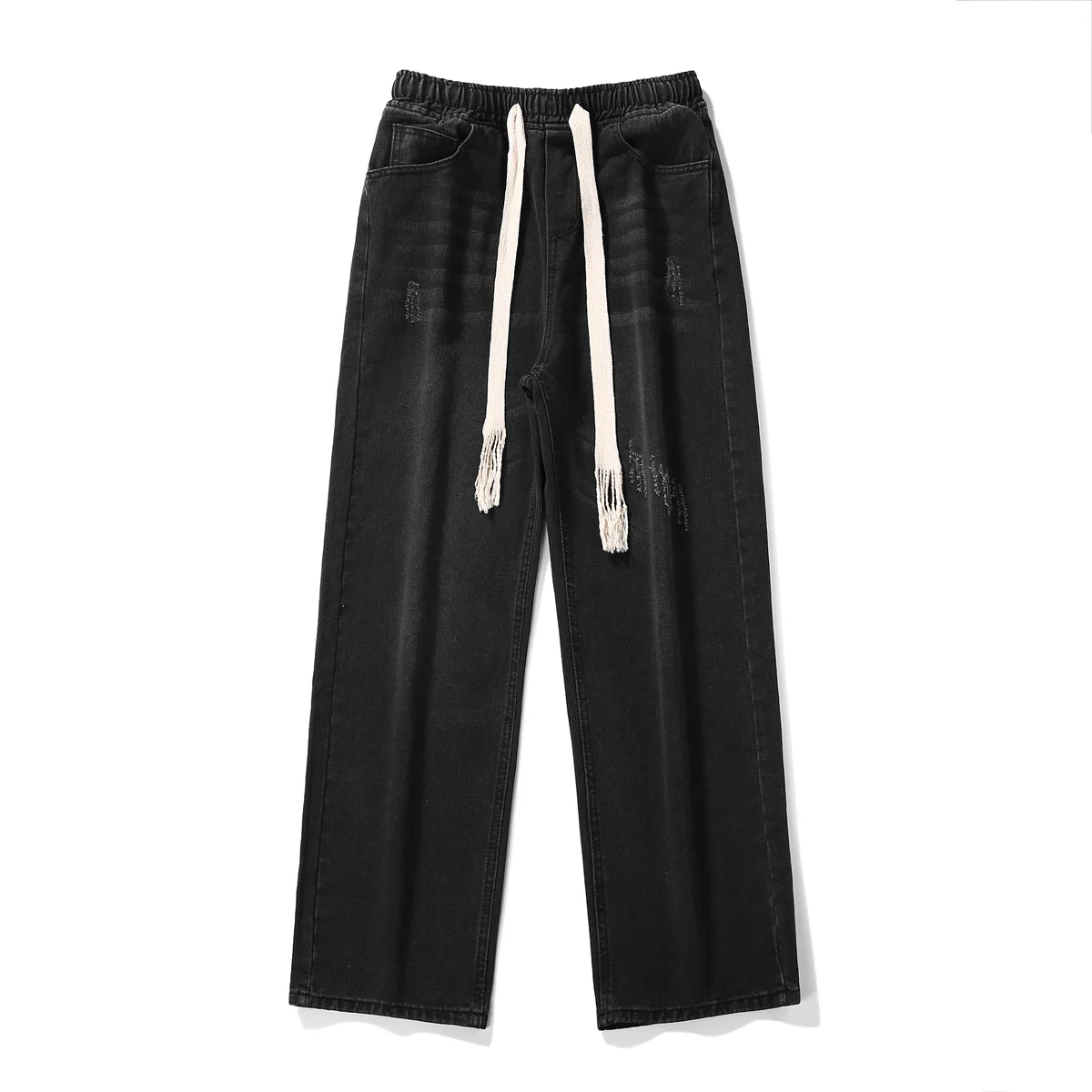 Straight Jeans men Elastic waist Spring New Vintage Casual Baggy Jeans Korean Youth Trousers Classic Wide Leg Denim Pants